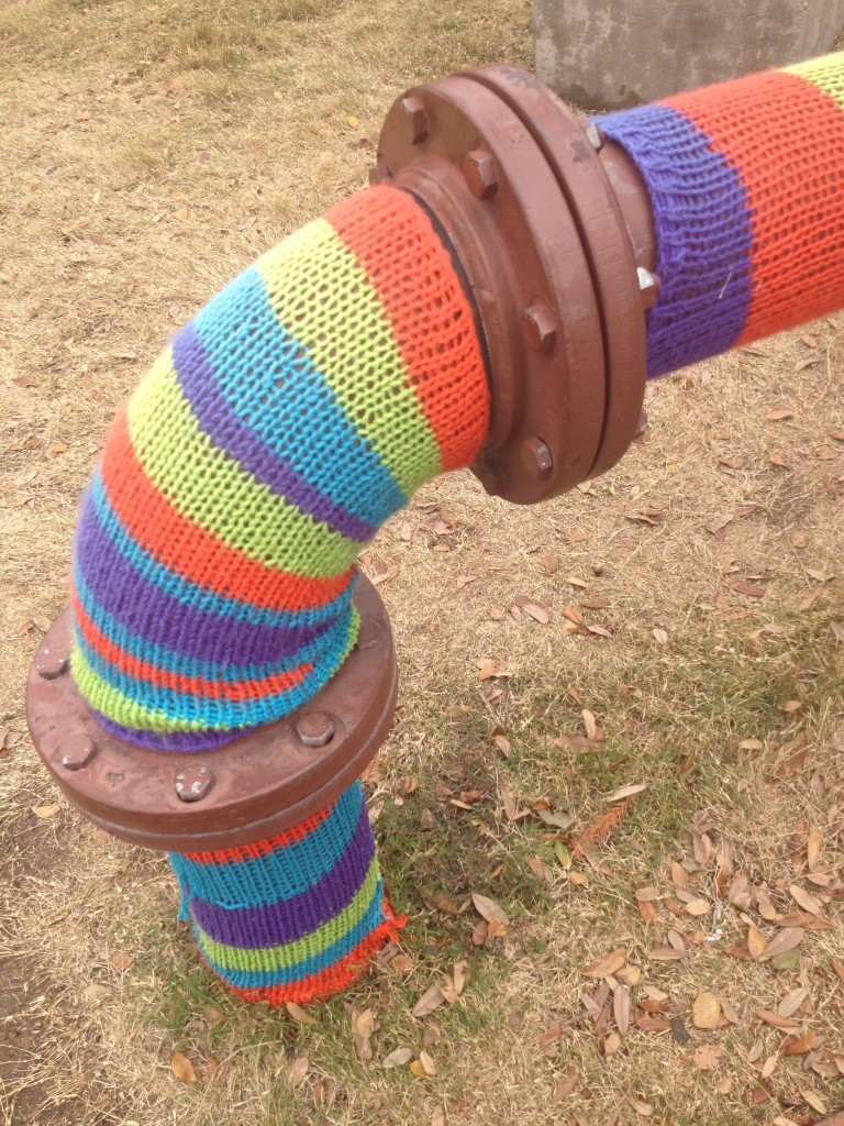 Socks for old brewery pipes in The Pearl.