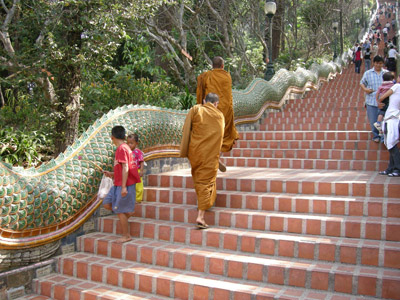 chiang mai - stairs to doi suthep